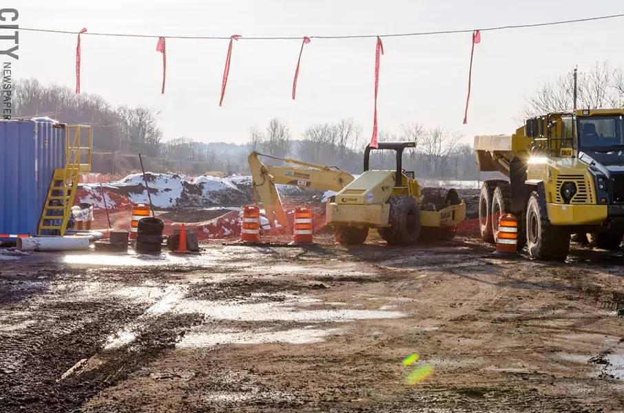 Some work has started at 75 Monroe Avenue, the site of a proposed development in the Village of Pittsford. - PHOTO BY MARK CHAMBERLIN