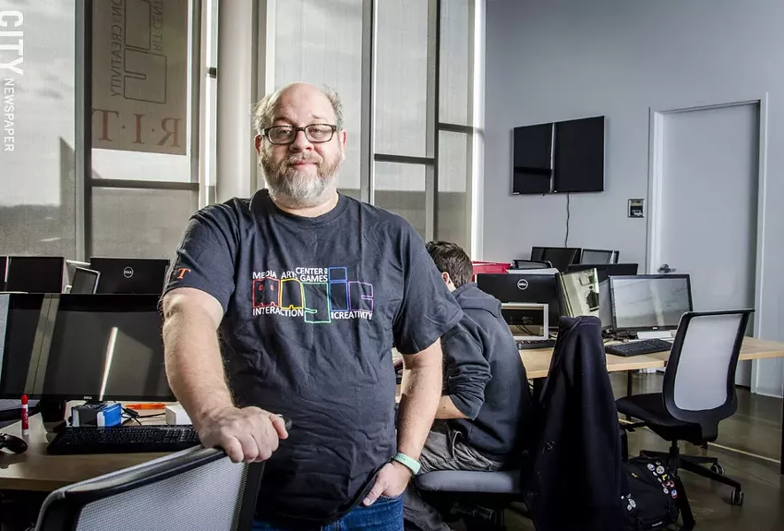 Stephen Jacobs is the associate director of RIT's MAGIC center, which works with student, faculty, and alumni to develop their video game related projects. - PHOTO BY MARK CHAMBERLIN