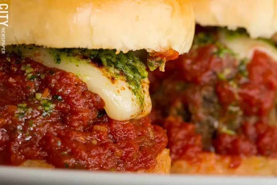 The beef sliders. - PHOTO BY JOHN SCHLIA