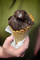 PHOTO BY MATT DETURCK - The chocolate sorbet at Hedonist Ice Cream in the South Wedge.