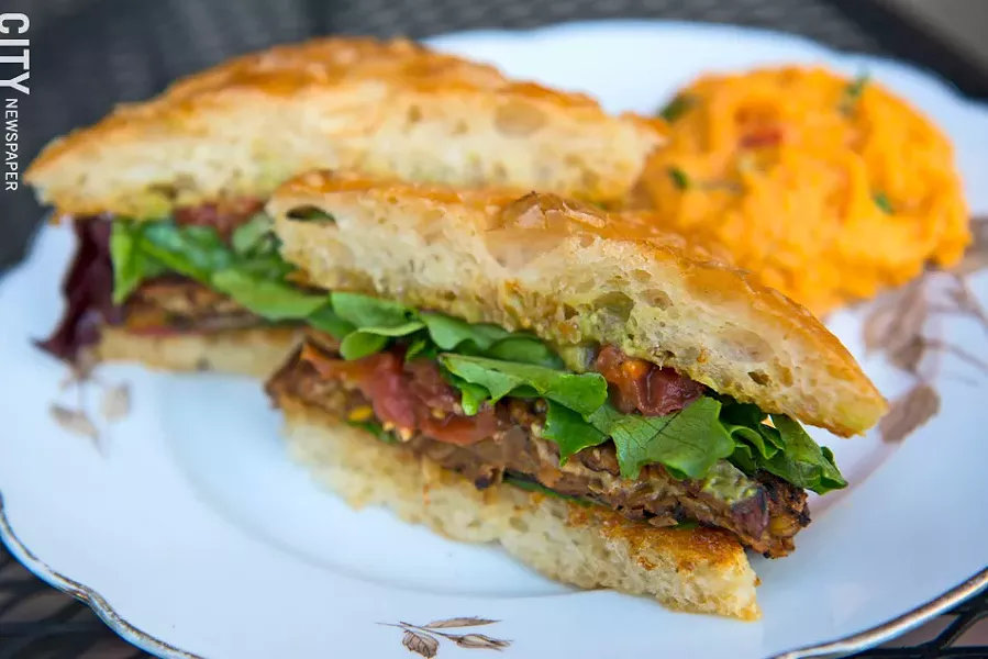 The lentil burger from The Red Fern. - PHOTO BY THOMAS J. DOOLEY