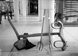 The ox yoke pictured here was the Museum's first collection object. - PHOTO COURTESY THE ALBERT R. STONE NEGATIVE COLLECTION, RMSC