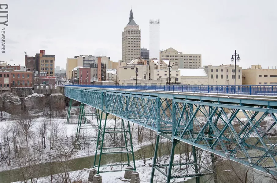 The Pont de Rennes bridge crosses the Genesee River gorge. - PHOTO BY MARK CHAMBERLIN
