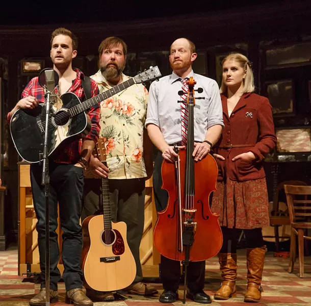The touring cast of "Once" (Harrington is second from left). - PHOTO BY JOAN MARCUS