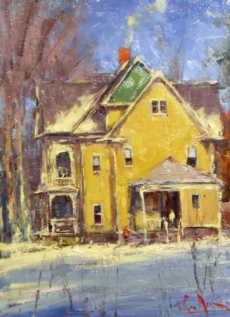 "The Yellow House in Snow" by George Van Hook is part of Oxford Gallery's group "Holiday Exhibit," on view through January 9. - PHOTO PROVIDED