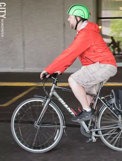 Jesse Peers leads a group as it starts a ride on Rochester's streets. - PHOTO BY JACOB WALSH