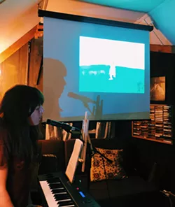 Katie Morey-Preston playing along to "The Point!" - PHOTO BY LEAH STACY