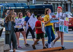 Students played a major role in organizing the September 27 Rochester Climate Strike, and many of the participants were young people. - PHOTO BY NEAL GANGULI