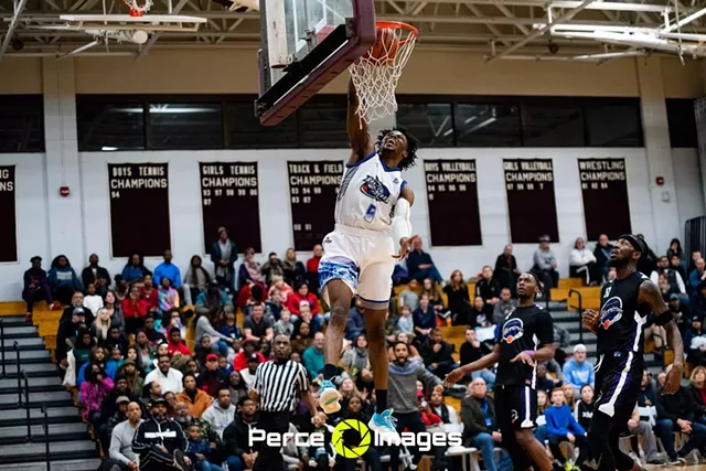 Rochester RazorSharks Hasiin "Peach" Dixon slam dunks. - PHOTO PROVIDED