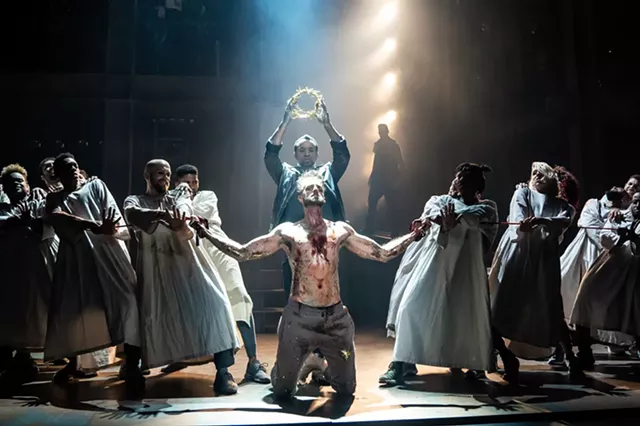 James Delisco Beeks (Judas), Aaron LaVigne (Jesus), and the company of the North American Tour of "Jesus Christ Superstar." - PHOTO BY MATTHEW MURPHY