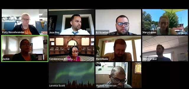 A screenshot of a Rochester City Council Zoom video meeting. - PHOTO BY JAMES BROWN