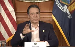Governor Andrew Cuomo at his daily news briefing on Sunday, April 12. - COURTESY OFFICE OF GOVERNOR ANDREW CUOMO