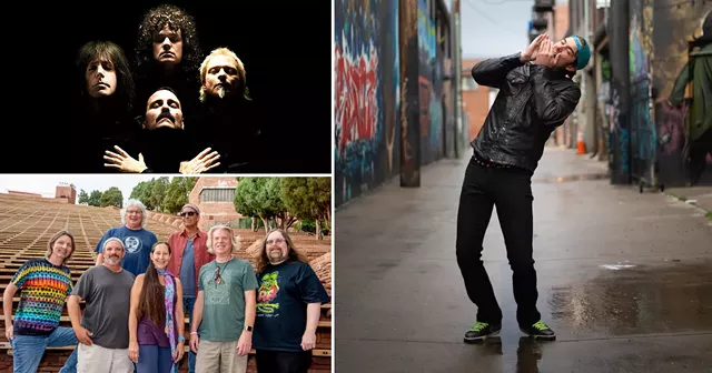 (Clockwise from top left) Almost Queen, G. Love & Special Friends, and Dark Star Orchestra are set to play "Drive-In Live at Roseland" in Canandaigua this summer. - PHOTOS PROVIDED / DARK STAR ORCHESTRA PHOTO BY BOB MINKIN