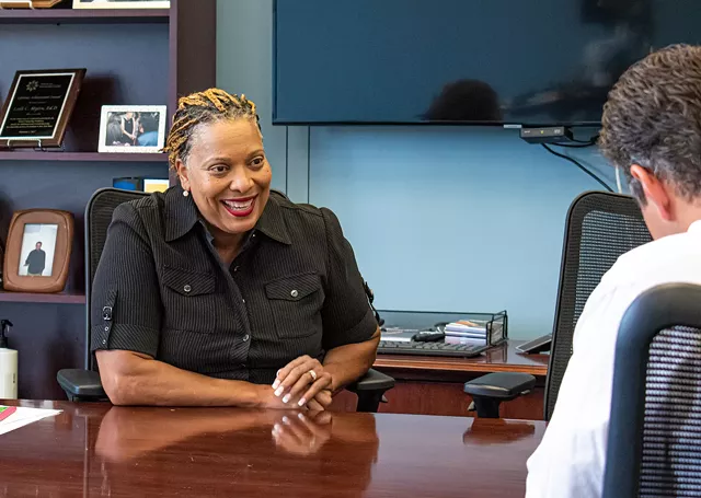 Rochester Superintendent Lesli Myers-Small in her office at the RCSD. - PHOTO BY JACOB WALSH