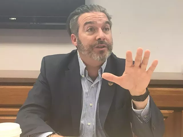 Rochester's Deputy Mayor James Smith takes questions about the the city's "dynamic staffing" policy for firefighters in 2019. - PHOTO BY JAMES BROWN