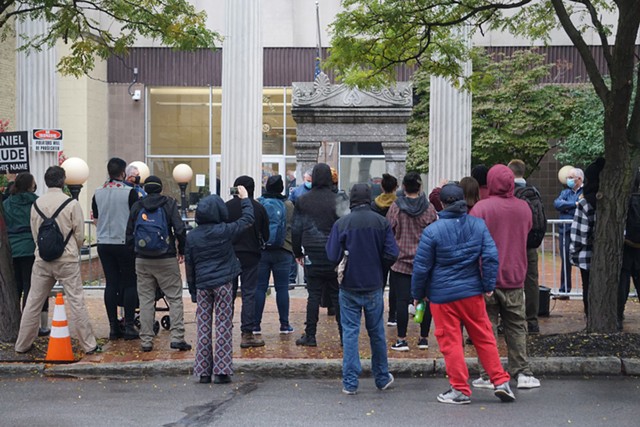 Protesters marched from City Hall to the Monroe County District Attorney's Office on Thursday, Oct. 22, 2020. - PHOTO BY GINO FANELLI