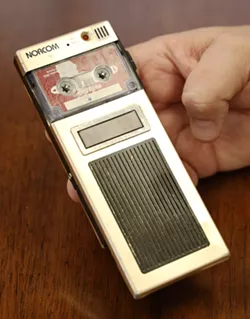 Defense attorney Joe Damelio calls his antiquated Norcom cassette recorder his "security blanket." He doesn't trust digital recorders. - PHOTO BY MAX SCHULTE