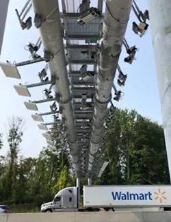 A cashless tolling station on the New York State Thruway between Exits 23 and 24. - PHOTO BY KAREN DEWITT / WXXI NEWS
