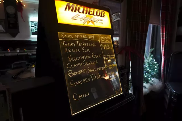The soup board at American Hotel. - PHOTO BY VINCE PRESS