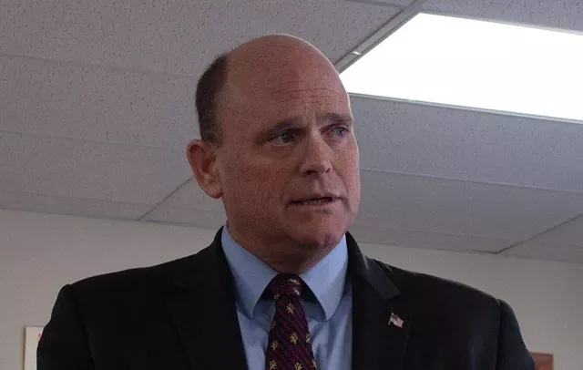 Rep. Tom Reed (R-Corning) speaking at a town hall meeting in Veteran, New York. January 26, 2019. - PHOTO BY CELIA CLARKE / WSKG