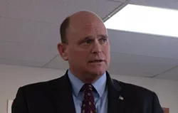 Rep. Tom Reed (R-Corning) speaking at a town hall meeting in Veteran, New York. January 26, 2019. - PHOTO BY CELIA CLARKE / WSKG