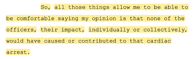 Quote from Dr. Gary Vilke's testimony to the grand jury.