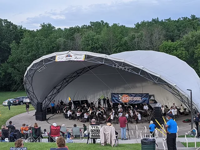 The Rochester Philharmonic Orchestra performed its first live concert in more than a year at Perinton Center Stage Amphitheater on Thursday, June 3, 2021. - PHOTO BY DANIEL J. KUSHNER