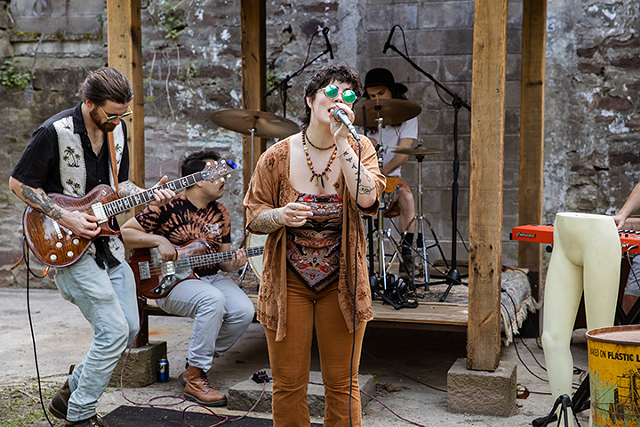 Grace Serene and the Super Clean play "Slow Down" at The Secret Garden in Rochester for NPR's Tink Desk Contest. - PHOTO BY WILL CORNFIELD