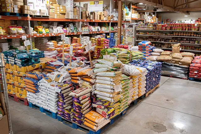 A massive variety of rice is among the dry goods available at Namaste Cash & Carry. - PHOTO BY JACOB WALSH