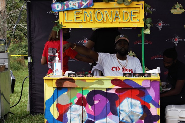 Reggie Keith of Canna House offered "dirty lemonade" at the Cannabis Carnival. - PHOTO BY GINO FANELLI