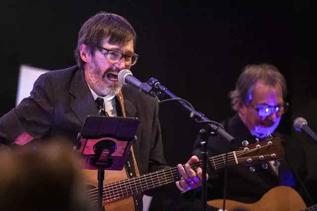 Kerry and Scott Regan of Watkins & the Rapiers perform "Singing Serling" on Sept. 22, 2021 at Rochester Fringe Festival. - PHOTO BY MATT BURKHARTT