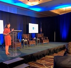 Gov. Kathy Hochul addresses the state's Business Council at the Sagamore Resort in Bolton Landing on Friday, Sept. 24, 2021. - PHOTO COURTESY  KAREN DEWITT / NEW YORK STATE PUBLIC RADIO