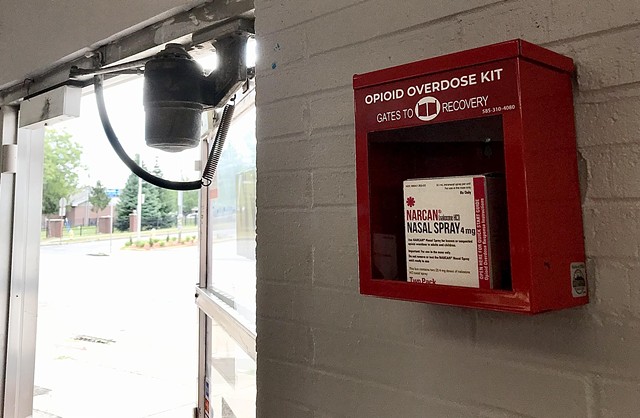 An emergency box containing Narcan, a drug which can stop an opiate overdose in its tracks. - FILE PHOTO