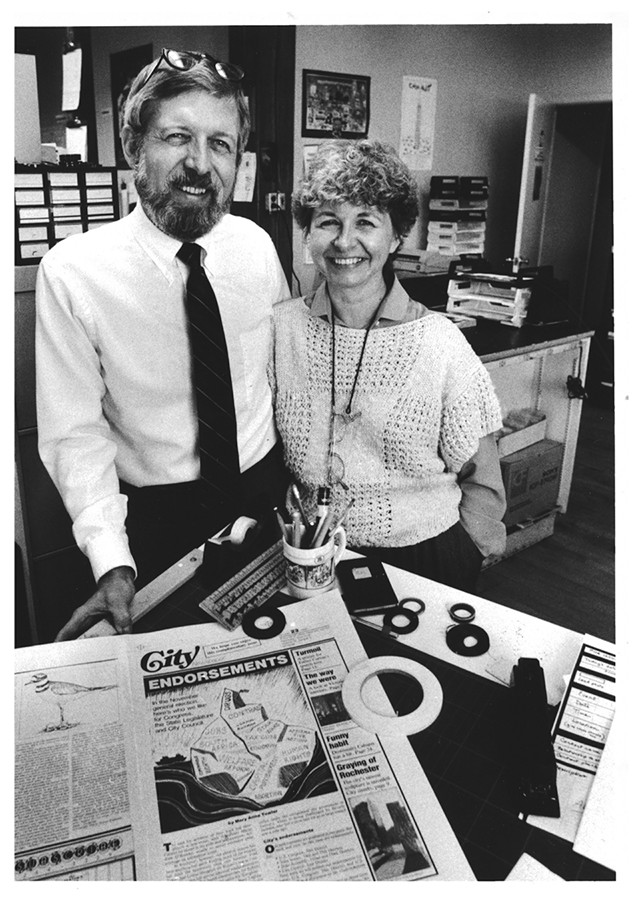 The Towlers, pictured here in 1986, are thought to have been the second-longest owners of an alternative weekly newspaper in the country. - PHOTO COURTESY OF THE DEMOCRAT AND CHRONICLE