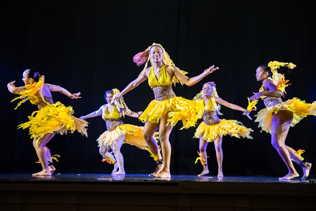 Afro-Caribbean style dances are just one part of Borinquen's presentations, which include Puerto Rican culture's trinity of influences from Indigenous Boricua, Africa, and Spain. - PHOTO BY MATT BURKHART