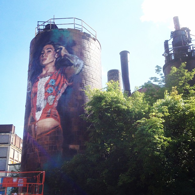 Canadian artist Jarus painted "Avery" on a tower at the Fedder Complex for WallTherapy in 2014. - FILE PHOTO