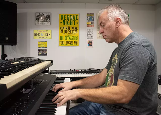 Jason Muskopf, of the multiracial band Noble Vibes, says divisions in the local reggae scene are due in part to racial differences. "People want to see people who look like them," he says. - PHOTO BY JACOB WALSH
