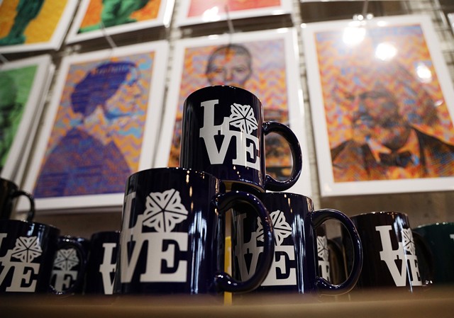 Rochester "Love" mugs. - PHOTO BY MAX SCHULTE / WXXI NEWS