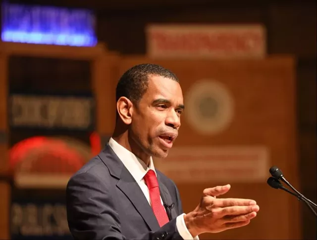 Mayor Malik Evans delivered his inaugural address Saturday at the Eastman Theatre. - PHOTO BY MAX SCHULTE