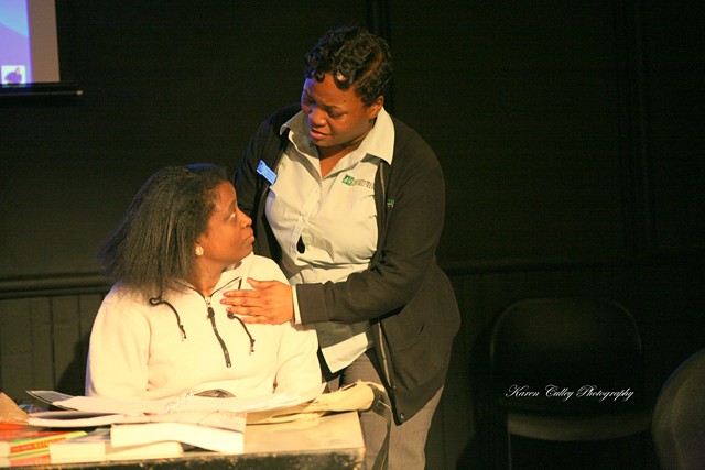Kesha Hartzog and Ashona Pulliam perform in "Dividing Line," as part of  Bronze Collective Theatre Festival. - PHOTO BY KAREN CULLEY