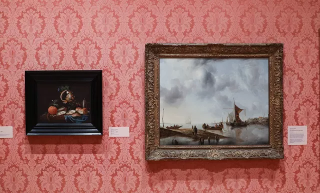“View off the Dutch Coast," right, by 17th-century Dutch painter Jan van de Cappelle, is currently being reframed by Paul Mitchell, of London. - PHOTO BY MAX SCHULTE