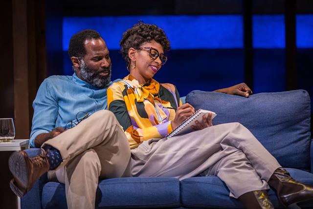 Cedric Mays as Griffin and Libya Pugh as Tami in Geva Theatre Center's production of "How to Catch Creation." - PHOTO BY RON HEERKENS JR.