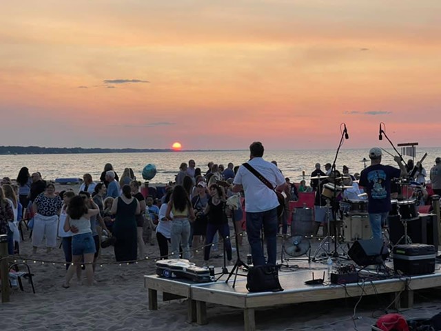 A typical summer night scene at Marge's Lakeside Inn. The bar hosts live music outdoors most Wednesdays through Sundays. - PHOTO PROVIDED