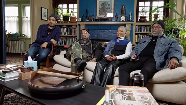 Norwood "PJ" Pennewell, Garth Fagan, Nataie Rogers-Cropper, and Bill Ferguson gather at Pennywell's home in the documentary "Prelude: The Legacy of Garth Fagan Dance." - PHOTO PROVIDED