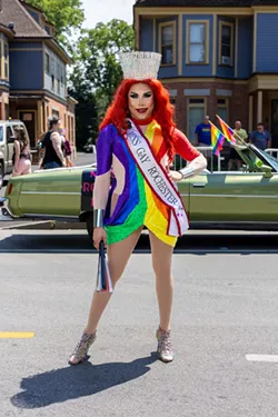 Miss Latinx Rochester Pride Nicole Conde performs as part of Fiesta at the International Plaza. - PHOTO PROVIDED