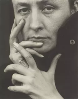 1918 portrait of Georgia O'Keefe by Alfred Stieglitz. - PUBLIC DOMAIN
