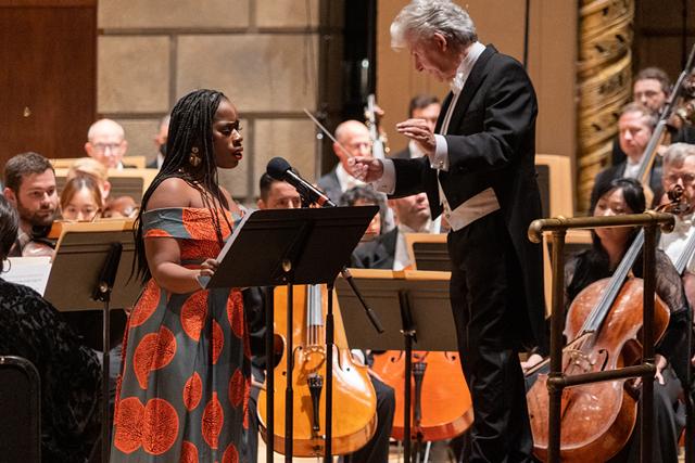 Soprano Jasmine Habersham performs with conductor Andreas Delfs and the RPO in Derrick Skye's "A Rage of Peace." - PHOTO BY TYLER CERVINI