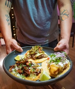 You can't go wrong with a trip of tacos from Neno's. - PHOTO BY JACOB WALSH