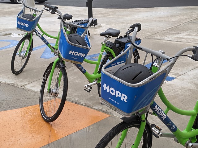 HOPR bikes in downtown Rochester. - FILE PHOTO
