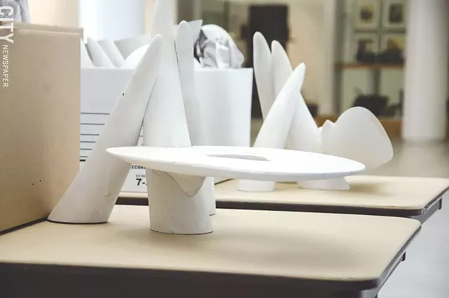 Castle hand-carves models of his furniture designs from urethane, which will be 3D scanned to maintain every detail. - PHOTO BY MARK CHAMBERLIN